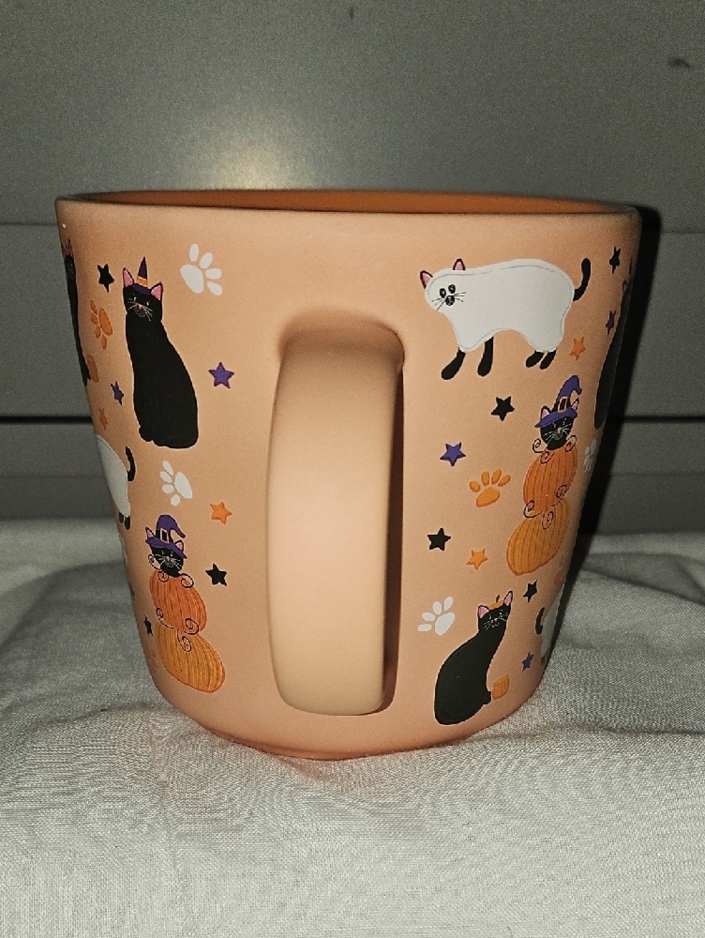 Cat Halloween Mug with Pumpkins and Stars - Picture 3 of 7
